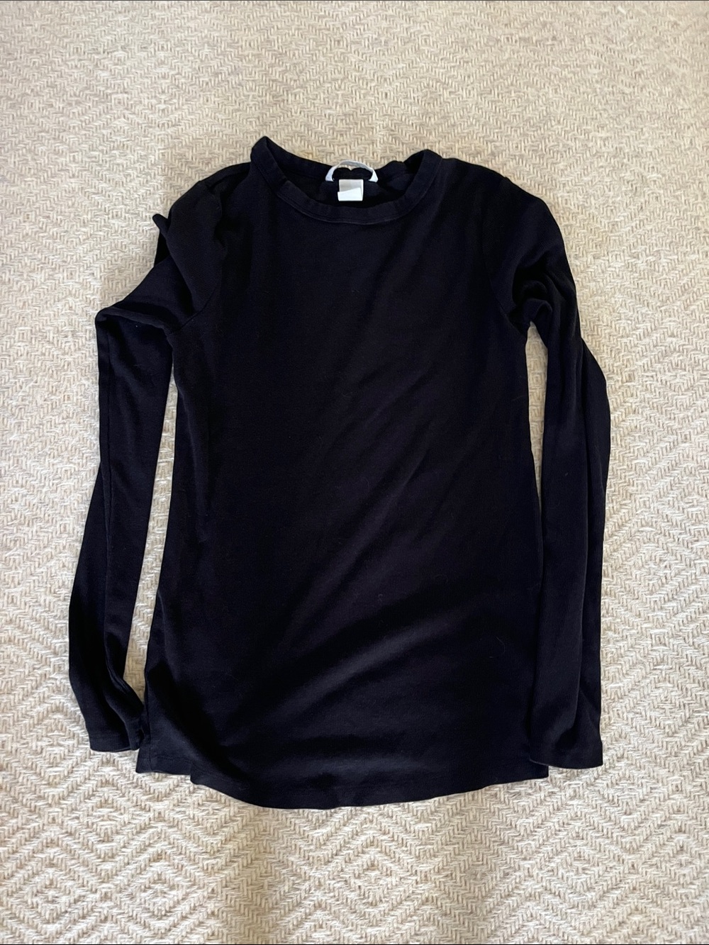 Long sleeve ribbed maternity tee
